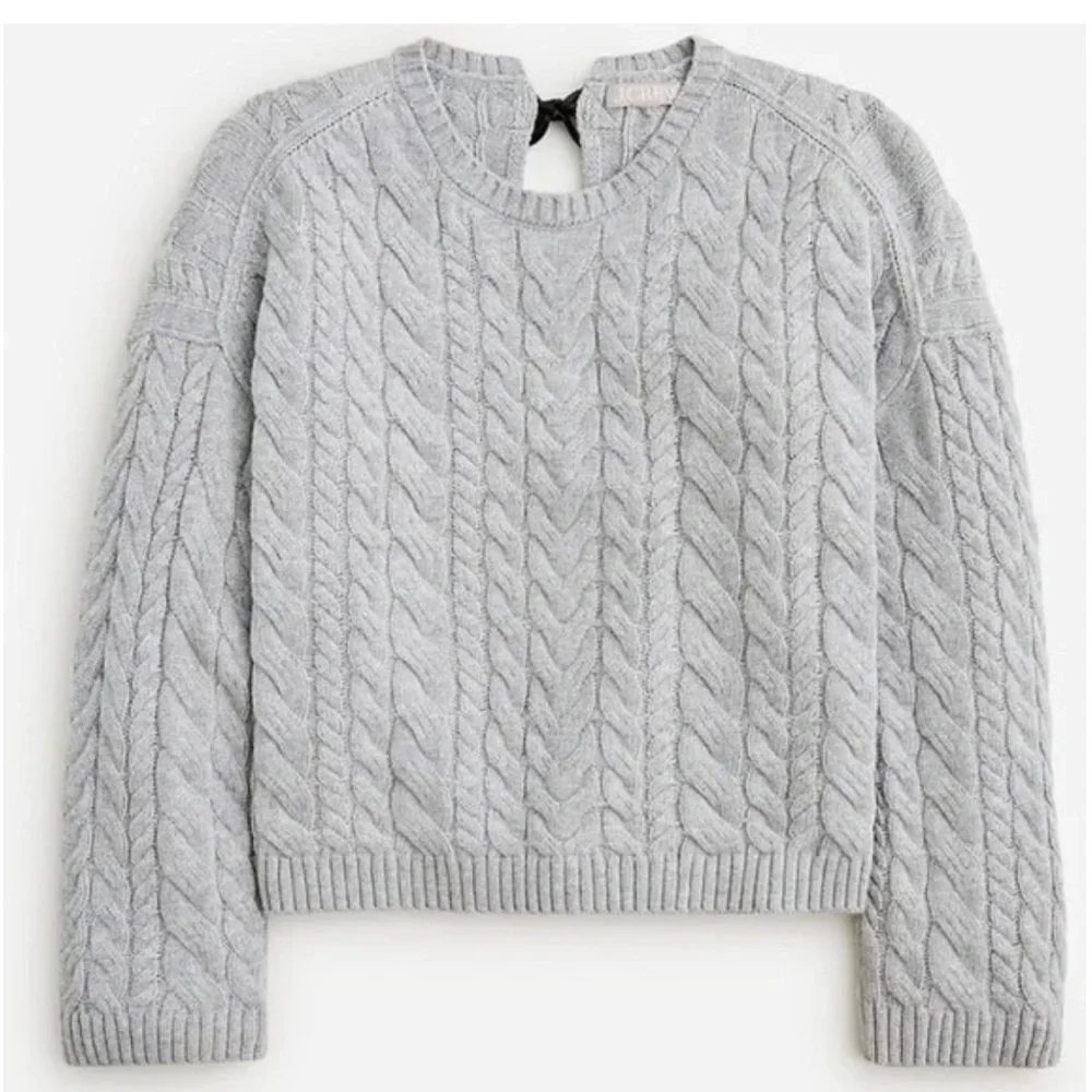 J. Crew Tie Back Cable Knit Sweater